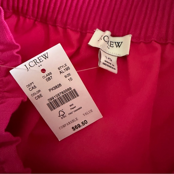 J Crew Skirt Womens 10 Scallop Hem Mini Linen Blend Lined Pockets Preppy NWT - Picture 7 of 10